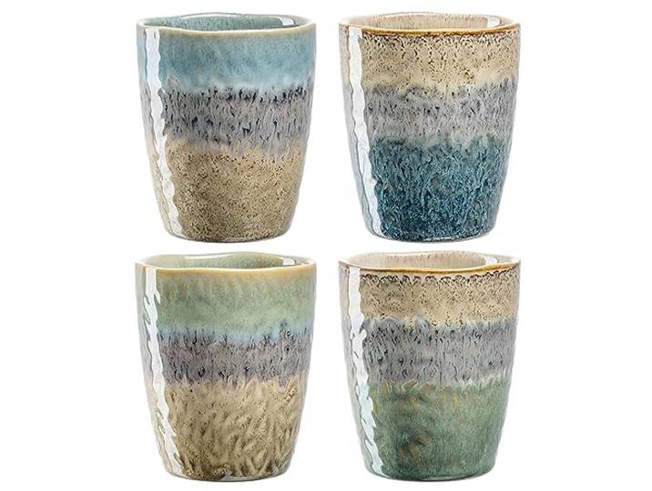 Leonardo Matera Lot de 4 tasses à café – Capacité 300 ml – Fait main – Passe au micro-ondes et au lave-vaisselle – Lot de 4 dans différents dégradés de couleurs