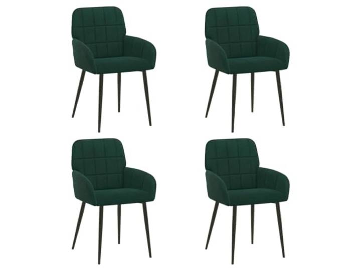 Jkghdrt Esszimmerstühle 4 STK Samt Dunkelgrün 56,5 x 50 x 86 cm Metallbeine,weiches Sitzgefühl,ergonomische Neigung,feuchtes Tuch Reinigung,Essbereich Innen