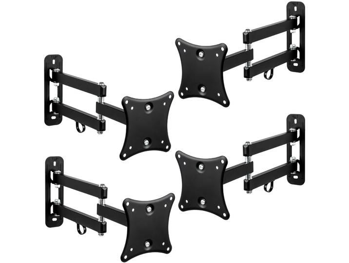Lot de 4 supports muraux 10 - 24 orientables - noir