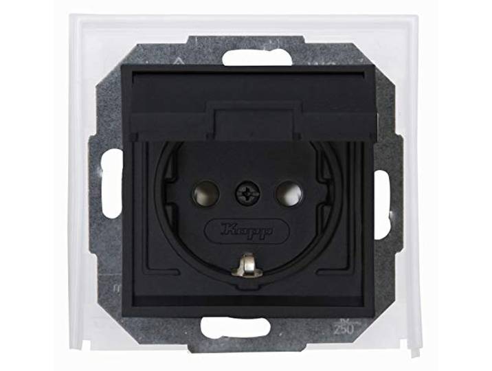 Kopp antraciet Athenis inbouw vochtbestendige wandcontactdoos, 954015084