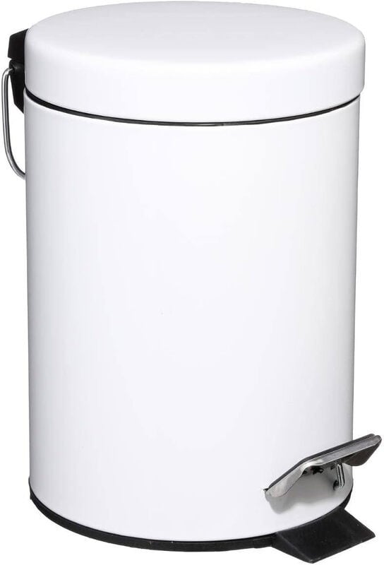5five metalen pedaalemmer wit 3 l