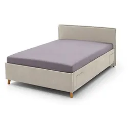 meise.möbel Polsterbett Fun mit Lattenrost Stoff Beige 90 x 200 cm