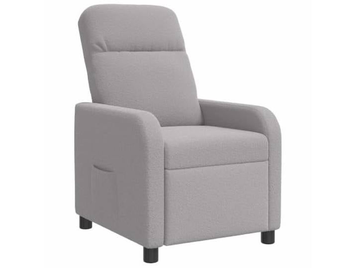 IBUQDDV Relaxsessel Hellgrau Bouclé mit Verstellbarer Neigung Bouclé-Stoff, Neigung 115-160 Grad, Schaum-Faser-Polsterung, flache Armlehne, stabile Beine
