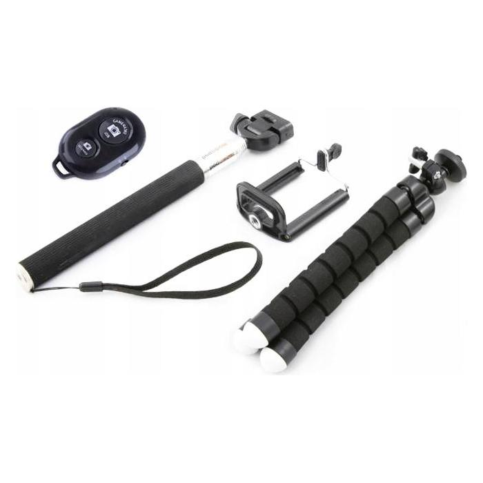 Xrec Zestaw Selfie 4w1 / Statyw Elastyczny / Pilot / Monopod / Uchwyt Na Telefon / Smartfon (SB3370)