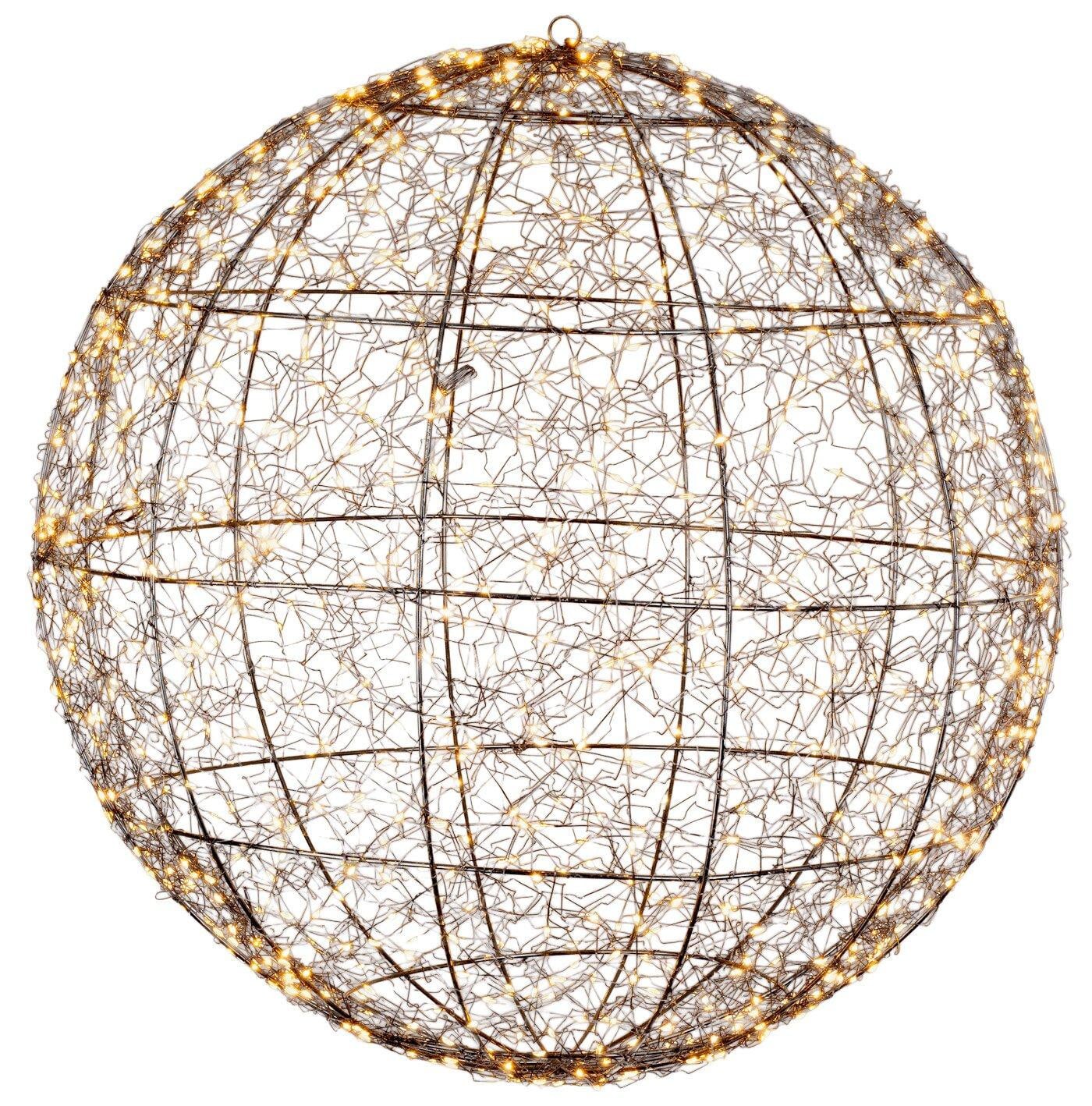 Lumineo Classic warm 960 Micro-LED verlichte 3D bal frame zwart dia 58 cm