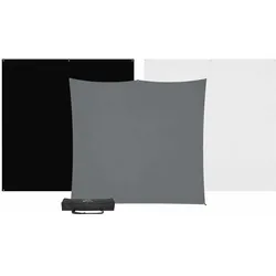 Westcott X-Drop Pro 3-Pack Backdrop Kit (8x8) Backdrop Kit, 2,4 x 2,4 m (243.80 cm, 168.90 cm), Hintergrundsystem, Schwarz, Grau, Mehrfarbig, Weiss
