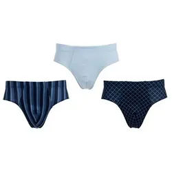 MEN'S TOUCH 3 Slips Mikrofaser Rundumdehnbund 1x uni, 2x bedruckt