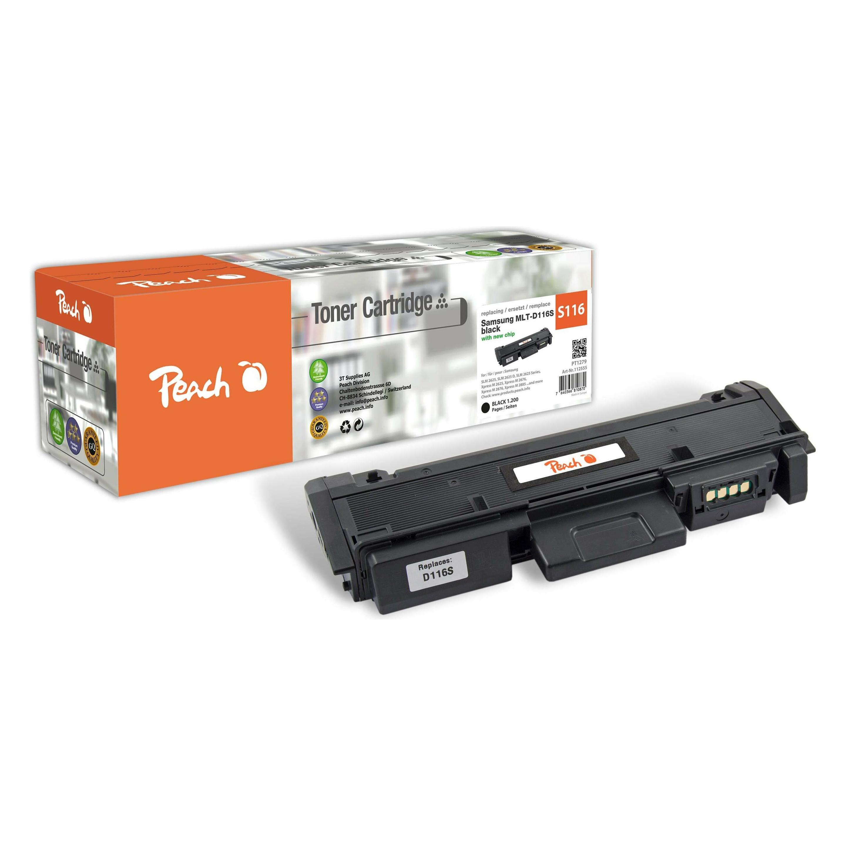 Peach Toner Samsung MLT/D116S Black (BK) (0F112555)