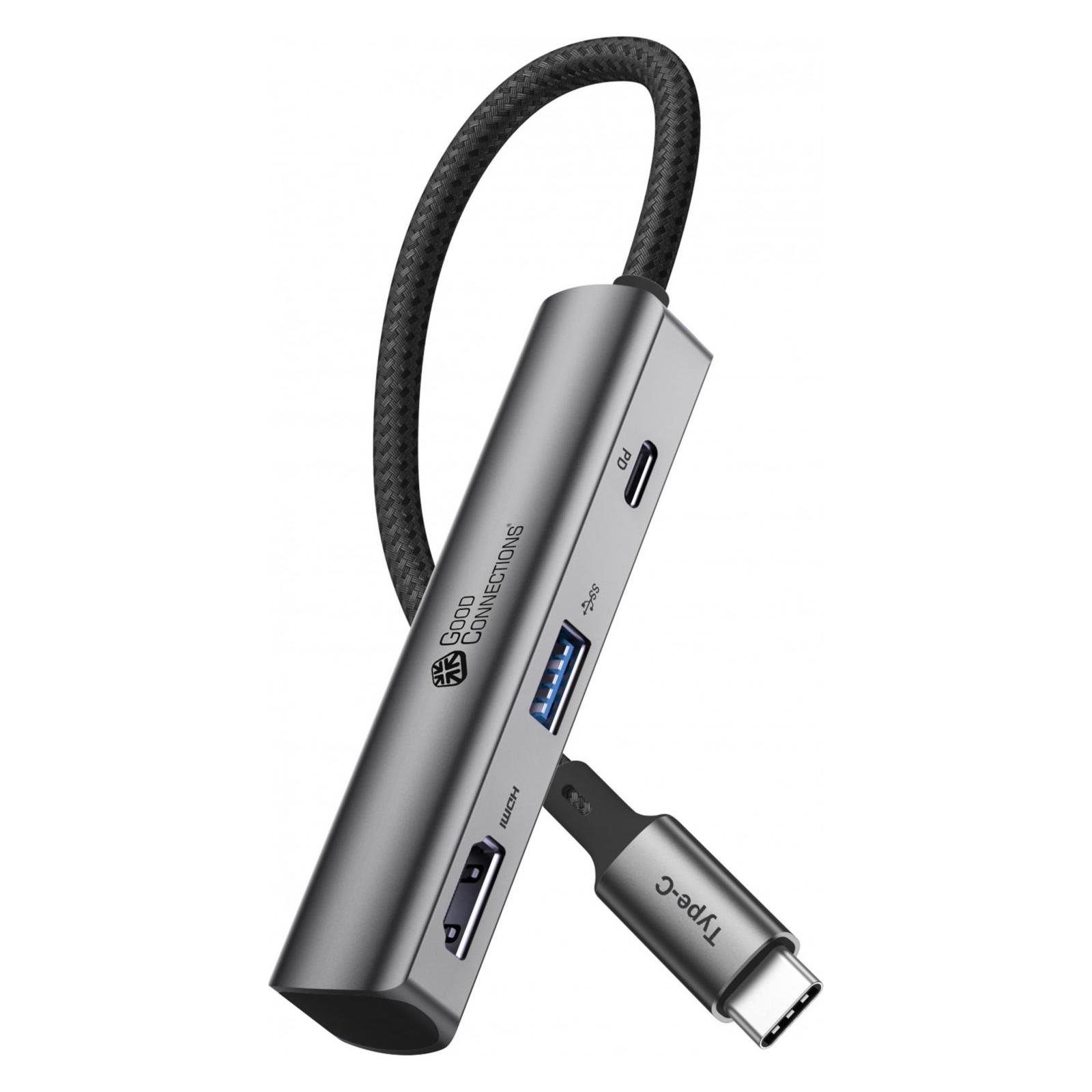 Good Connections USB-C -Hub 3-Port 1x HDMI 2.0 PD 94W USB 3.0 A anthrazit Good (USB-C, 3 Ports) (HUB-C002A)