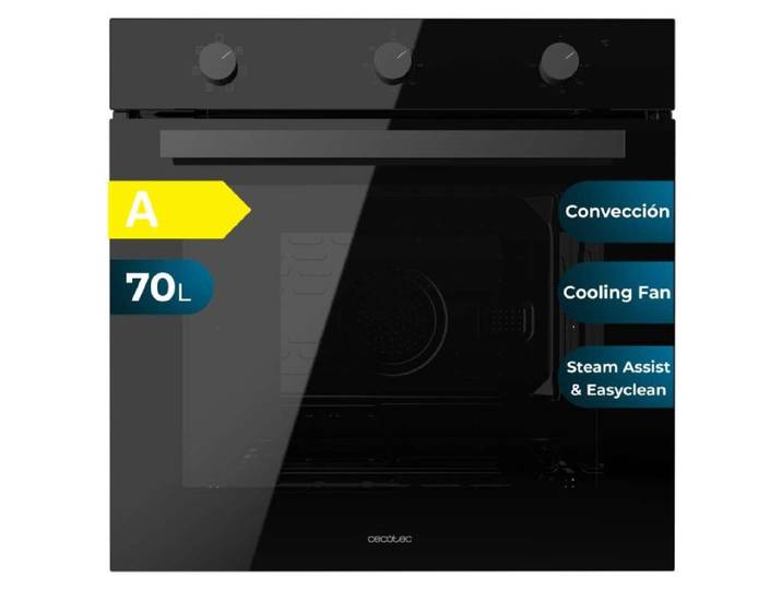 Cecotec Four intégrable multifonctions Bolero Hexa M236000 Glass Black Time A.Four multifonctions Capacité de 70 L\, 6 fonctions