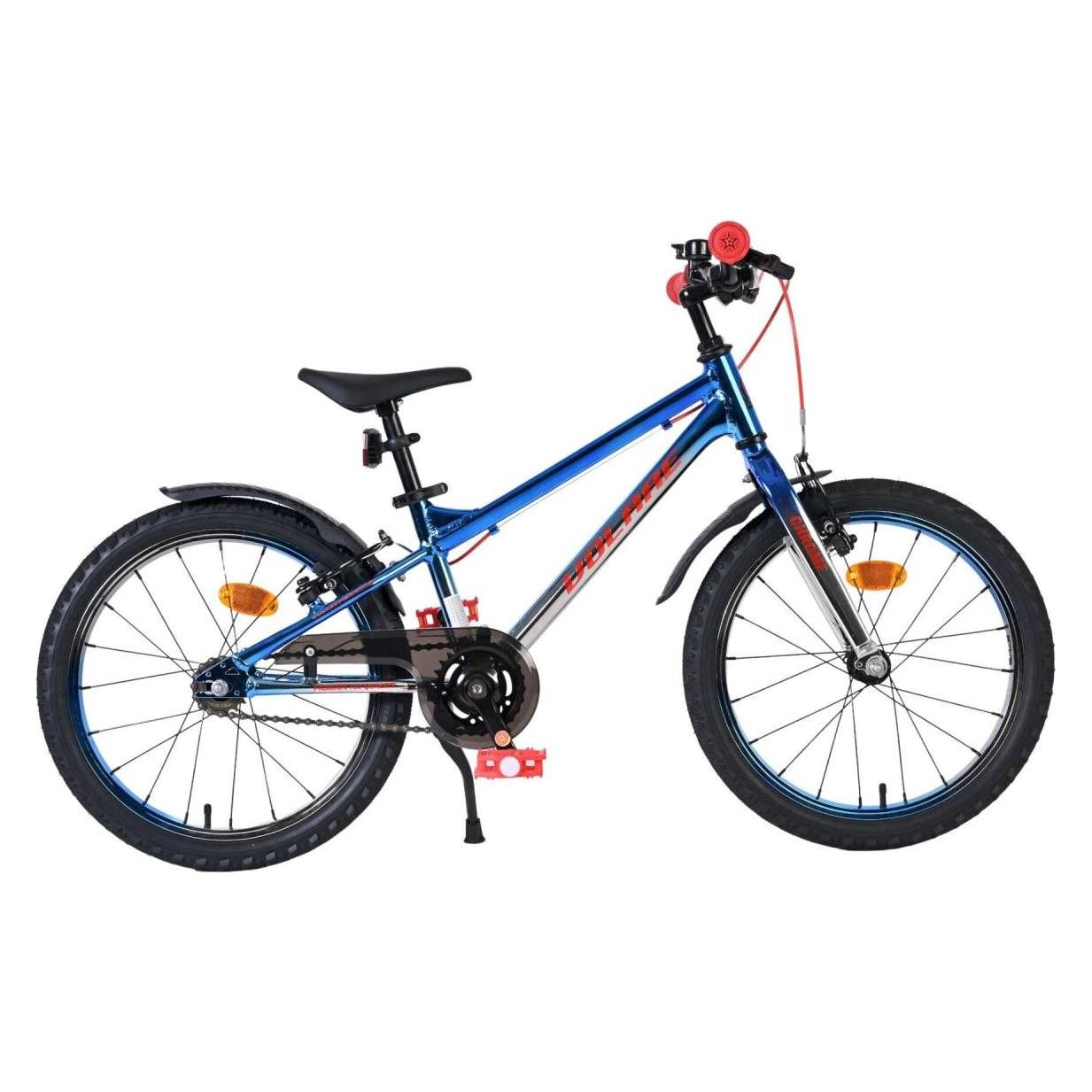 Volare Chrome Kinderfahrrad Jungen 18 Zoll Blau-Silber mit zwei Handbremsen (18") (71815035)