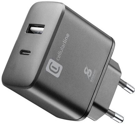 Cellular line Carregador Cellularline Dual Super Fast Charger USB / USB-C 25W