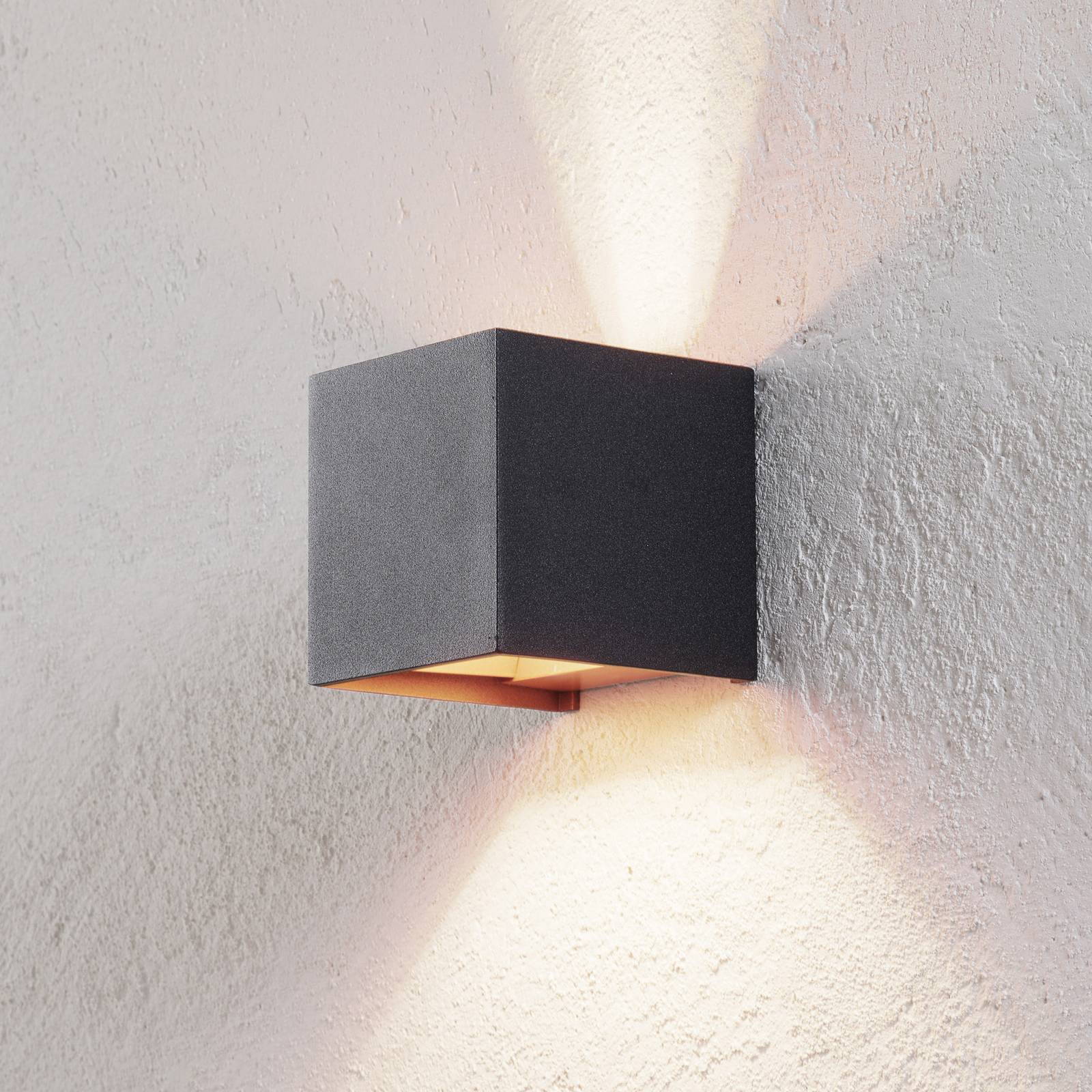 Wandlampe Zuzana Arcchio, dimmbar, schwarz, für Wohn- / Esszimmer, Aluminium, Modern, Wandleuchte, Wandlampe Innen