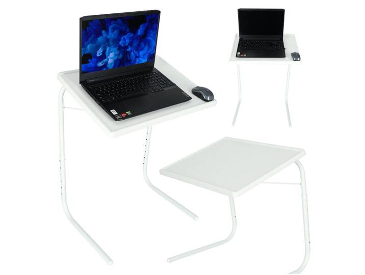 Table d'appoint pour ordinateur portable pliante 52 x 40 cm blanc