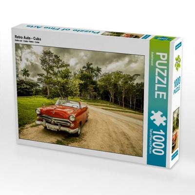 CALVENDO Puzzle Retro Auto - Cuba 1000 Teile Puzzle quer | 1000 Teile Lege-Größe 64 × 48 cm Foto-Puzzle für glückliche Stunden