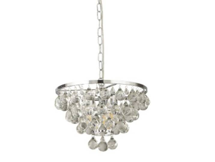 Kristallen hanglamp Michelle 65cm metaalgrijs Searchlight - 9634-4CC