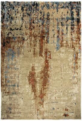 Alora Decor Noble Beige Abstract Hand-knotted Wool Blend Rug