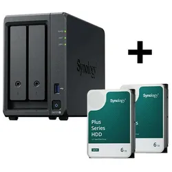 Synology Disk Station DS725+ NAS-Server + Synology Plus 3.5" SATA HDD Festplatte 12 TB (2 x 6TB)