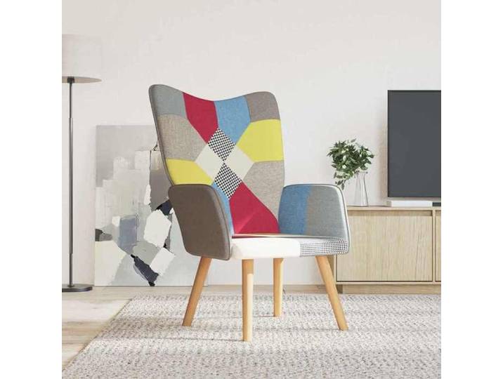 Fauteuil Salon Tissu VIDAXL Chaise D'appoint Relax Patchwork Tissu_7677