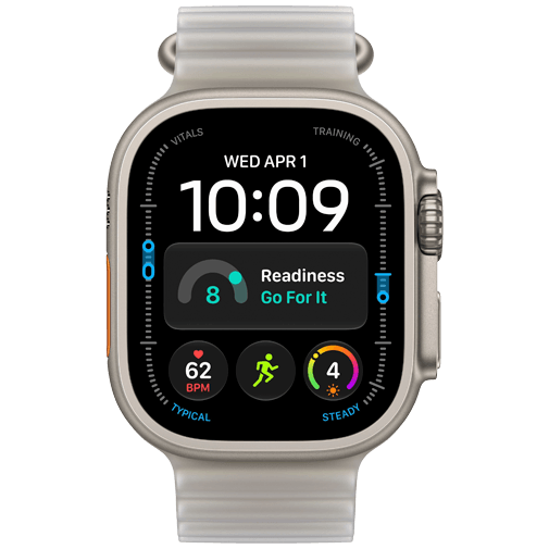Apple Watch Ultra 4 49mm Naturel (Graues Silikon Armband)