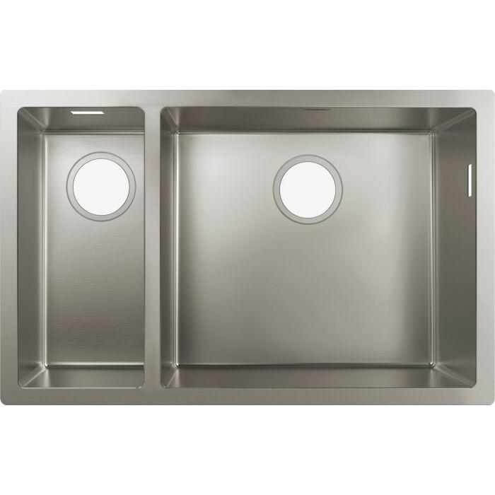 Hansgrohe S719-U655 Unterbauspüle 43429800 edelstahl, 180x450mm, 1 Haupt- und Zusatzbecken