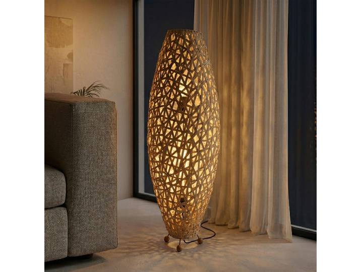 Lampe sur pied en osier - Pataya