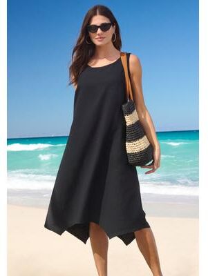 Plus Size Women's brrr Cooling Sharktail Cover Up by Swim 365 in Black (Size 34/36)
