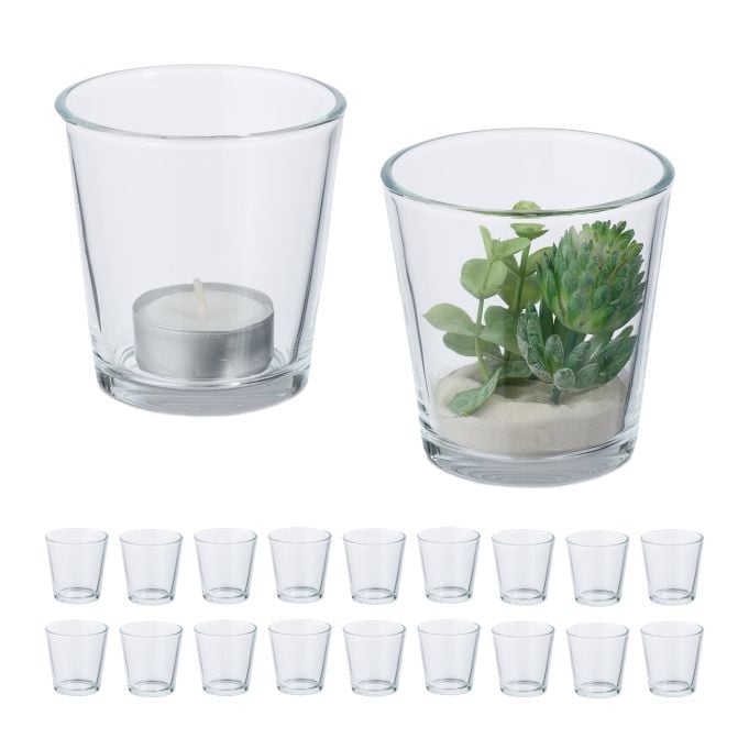 Relaxdays Set van 20 Tealight waxinelichthouders