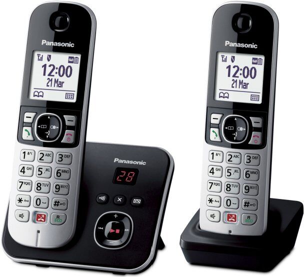Cordless Panasonic KX TG6862JTB Twin Dect Black e Silver