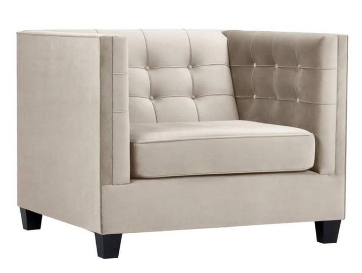 Xlmoebel Chesterfield-Sessel Grauer Stoff-Sessel für modernes Wohnzimmer im Loft-Stil (1-St., Chesterfield-Sessel, Stoff), Made in Europa