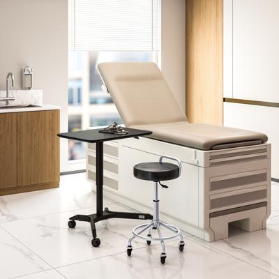 Seville Classics airLIFT® Premium Pneumatic Sit-Stand Mobile Desk Cart, Black