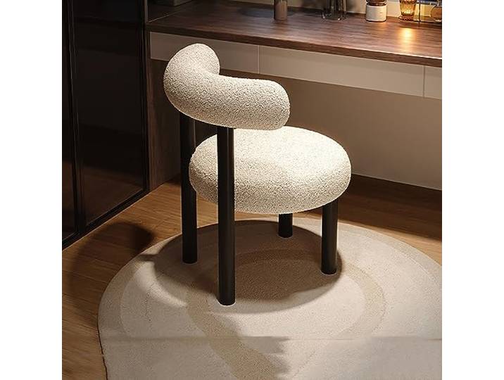 NAKEAH Stoffakzent Stuhl, Sherpa Pelry Casual Chair mit hohem Rücken und weicher gepolsterter, moderner Fuzzy Sherpa Stuhl für Wohnzimmer Schlafzimmerstudium,A