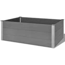 Helloshop26 - Hochbeet für Pflanzen und Blumen Garten WPC 150 x 100 x 54 cm grau 02_0001238