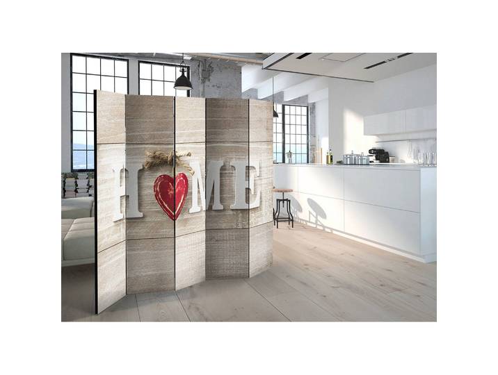 Paravent Home and Red Heart Fleece Beige 225 x 172 x 3cm