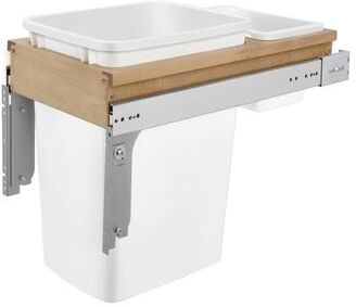 Rev-A-Shelf 4WCTM-12DM1-175 35-Qt Top Mount Pullout Waste Container Bin, White