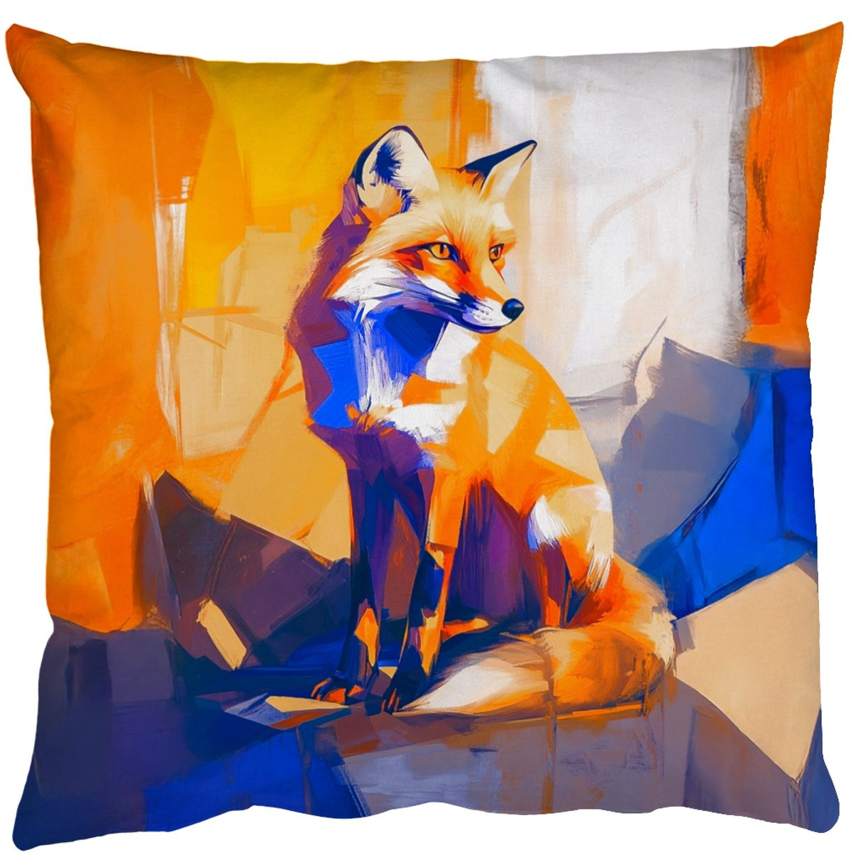 PillowMonkey Sierkussen Vos - Oranje - Abstracte Vormen - 50 x 50 cm