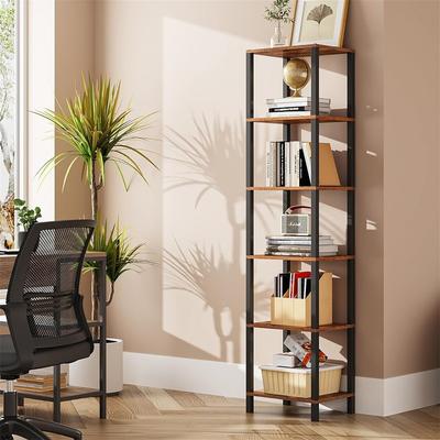 No "6 Tier Tall Book Shelf - 10.7""D x 15""W x 65.3""H"