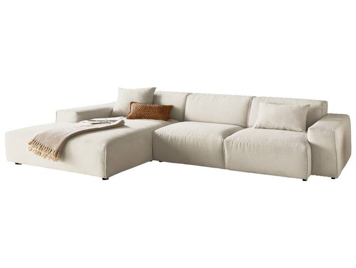 Lounge Handmade Ecksofa LH-EDINA, natur, Cord