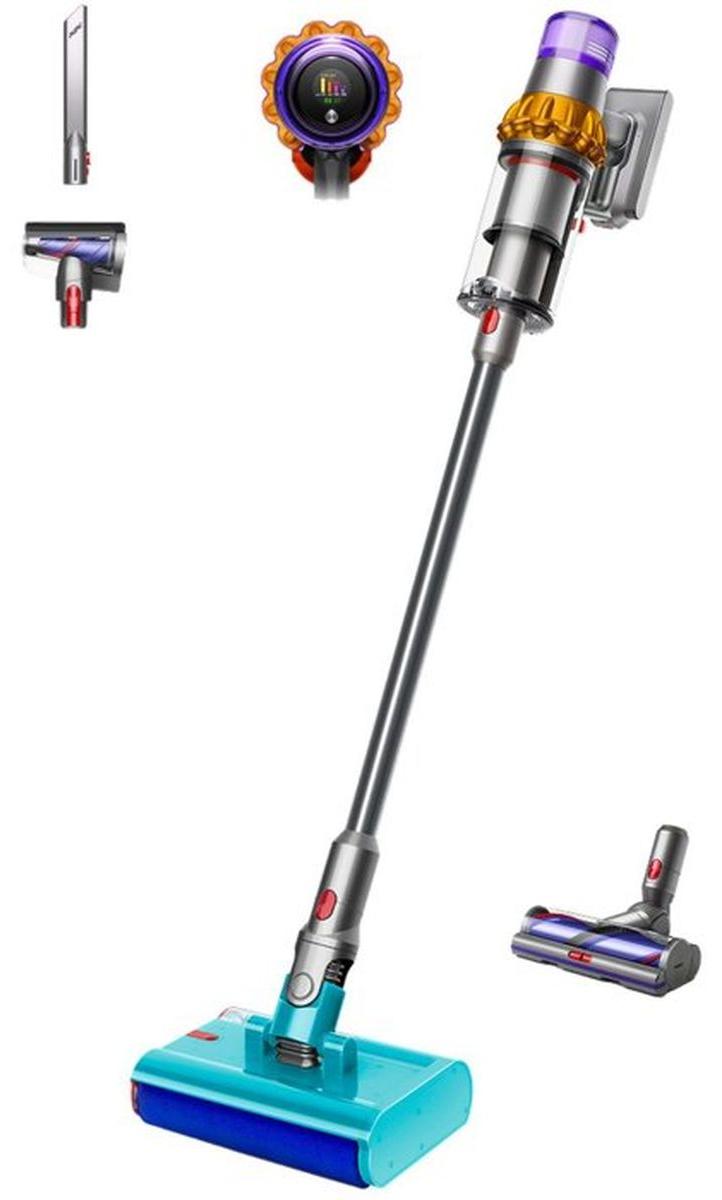 Dyson V15s Detect Submarine, 2-in-1-Stabstaubsauger, Beutellos, Nickel, Gelb, 0,77 l, Trocken&Nass, Zyklonal
