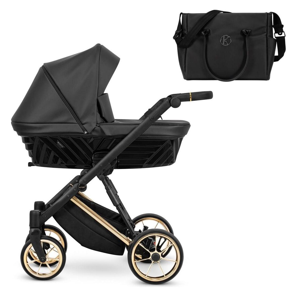 Kunert Ivento Premium 2in1 Kinderwagen in Schwarz mit Goldrahmen und Komfortausstattung (65280356)