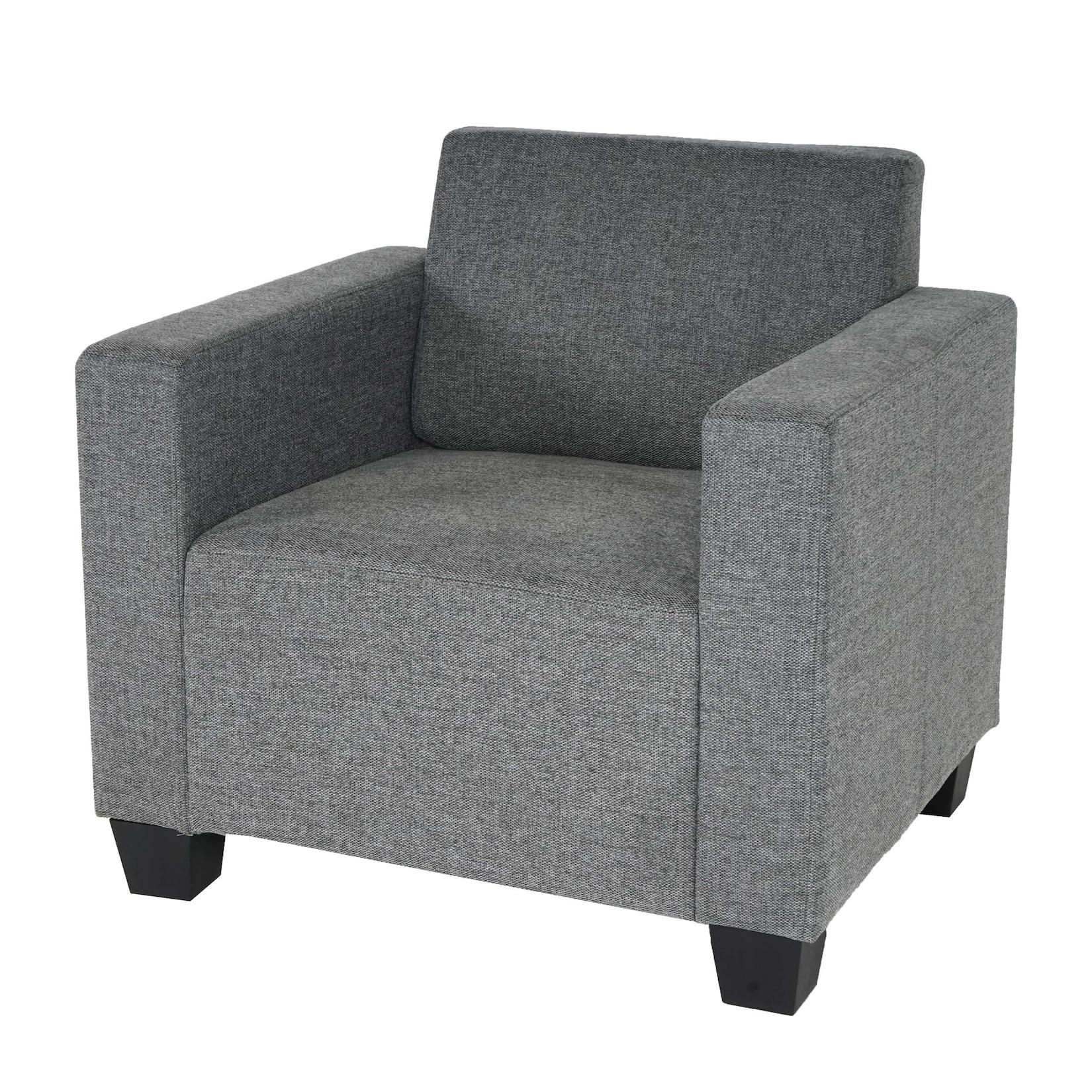 Sessel Loungesessel Moncalieri, Stoff/Textil ~ grau