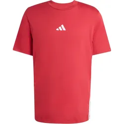 adidas Essentials 3-Streifen Single Jersey T-Shirt Herren KD4865 - active maroon/white XXL