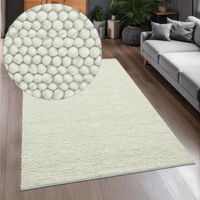 Wollteppich OTTO HOME "Wolly, Wolle, in Standard und Premium Qualität", natur, B:120cm H:14mm L:180cm, Wolle, Teppiche, handgewebt, Handweb Teppiche, Skandi, Wohnzimmer, Schlafzimmer