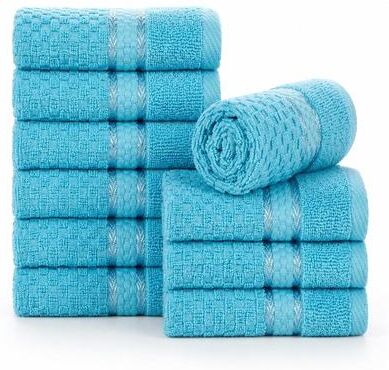 Ample Decor Light Weight Popcorn Textured Cotton Washcloths 12 x 12 inch - 10 Pcs