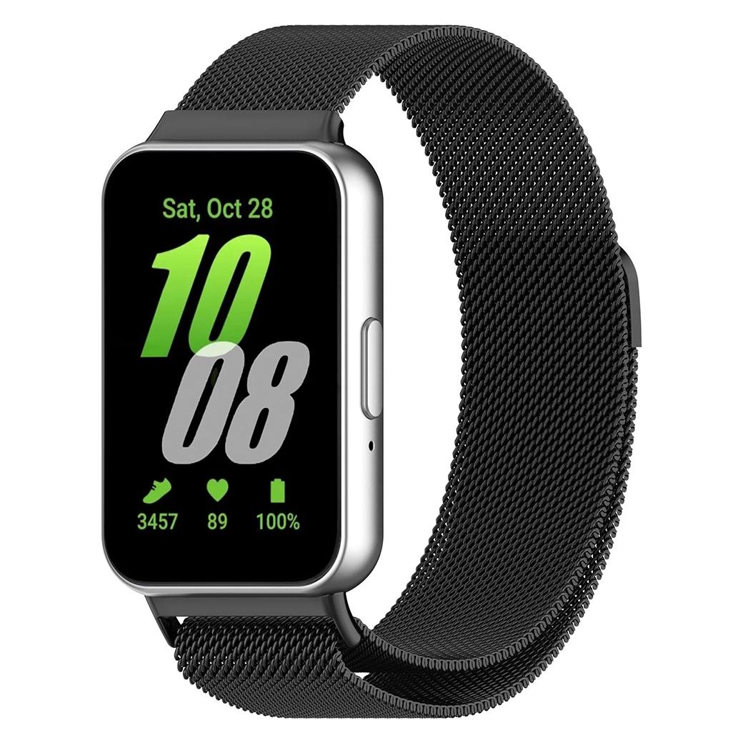 Techsuit - Watchband (W009) - Samsung Galaxy Fit3 - Black (Magnet, Stainless Steel) (70625417)