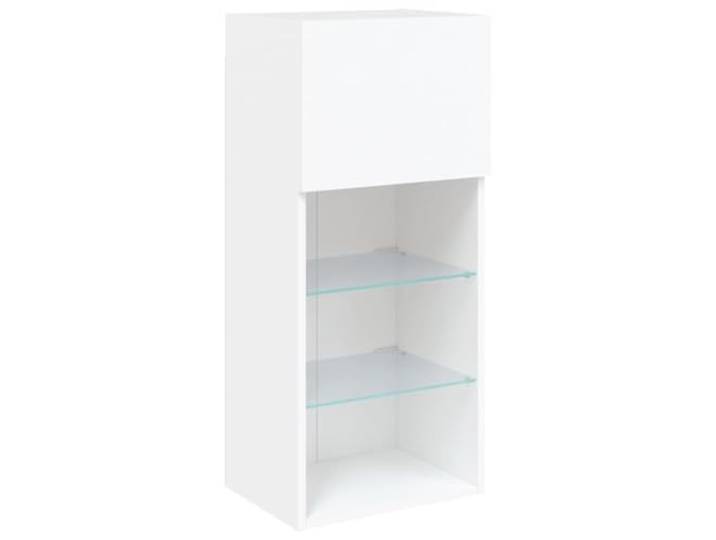 vidaXL TV-Schrank mit LED-Leuchten Weiß 40,5x30x90 cm