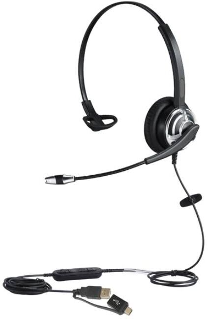 Cleyver - HC60 USB-A/C Micro-casque mono USB-A / USB-C