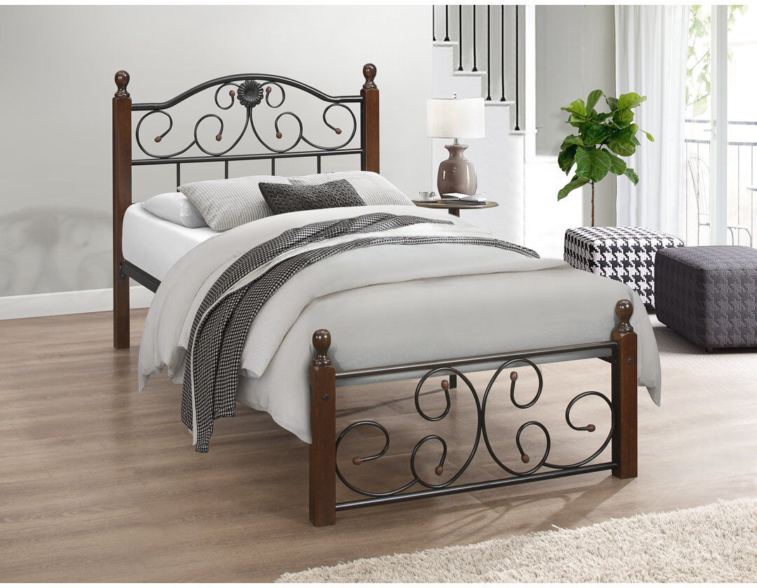 Three Posts Berlinville Open-Frame Bed Brown Single (3')