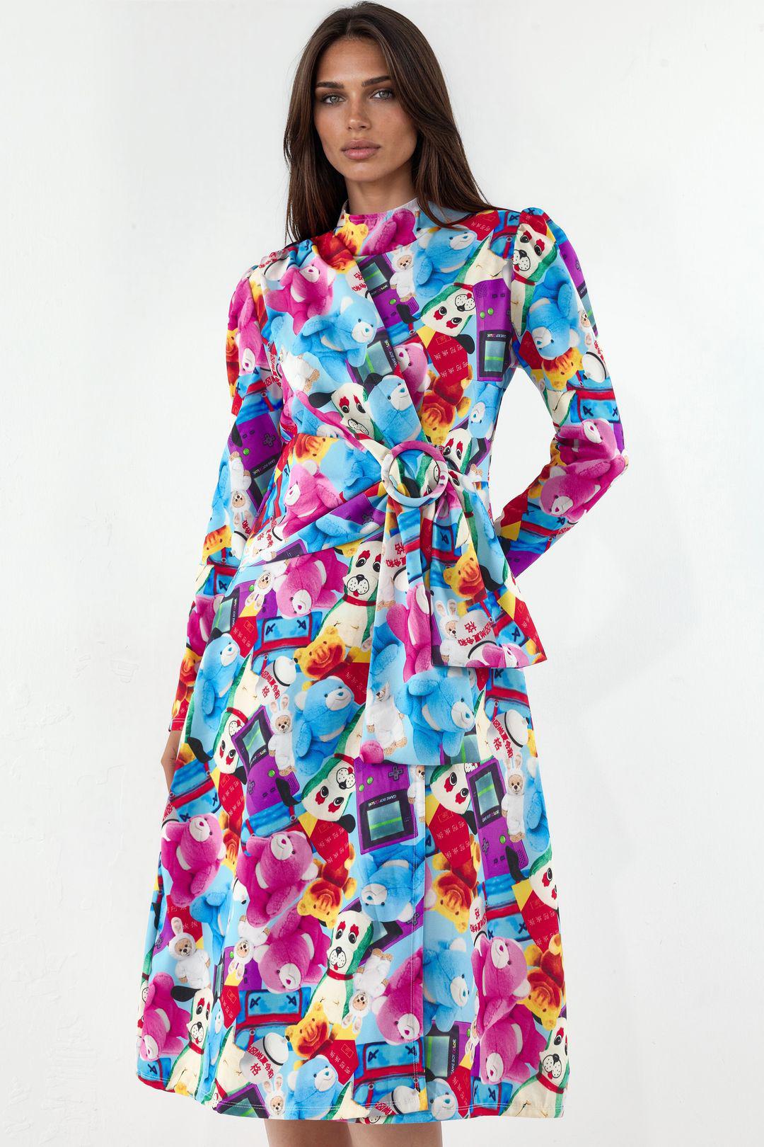 Bedrucktes Wickel-Midi-Kleid