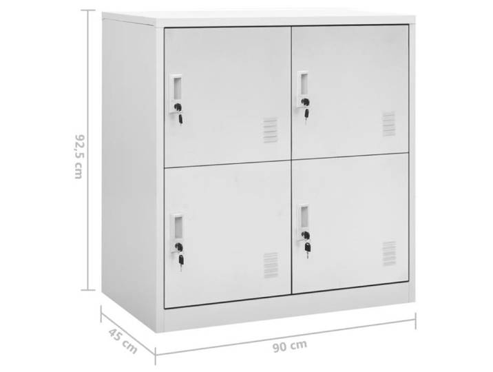 Armoires à casiers - VINGVO - YIN3095223 - Gris clair - 4 casiers - Serrures